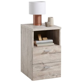 FMD Mesita de noche con 2 cajones y estante abierto color roble arena de , Mesitas de noche - Ref: Foro24-428718, Precio: 132...