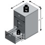 FMD Mesita de noche con 3 cajones negro de , Mesitas de noche - Ref: Foro24-428803, Precio: 149,35 €, Descuento: %