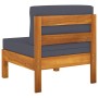 Sofá de jardín 4 plazas con cojín gris oscuro madera de acacia de vidaXL, Conjuntos de jardín - Ref: Foro24-3057947, Precio: ...