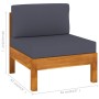 Sofá de jardín 4 plazas con cojín gris oscuro madera de acacia de vidaXL, Conjuntos de jardín - Ref: Foro24-3057947, Precio: ...