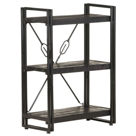 Estantería de 3 niveles madera maciza de mango negro 60x30x80cm de , Librerías y estanterías - Ref: Foro24-320626, Precio: 13...