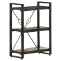 Estantería de 3 niveles madera maciza de mango negro 60x30x80cm de , Librerías y estanterías - Ref: Foro24-320626, Precio: 13...