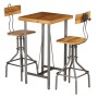 Juego de mesa alta y taburetes 3 piezas teca maciza reciclada de , muebles para cocinas y comedores - Ref: Foro24-245808, Pre...