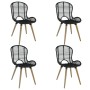 Sillas de comedor 4 unidades de ratán natural negro en Sillas de comedor | Comprar online en Foru.es