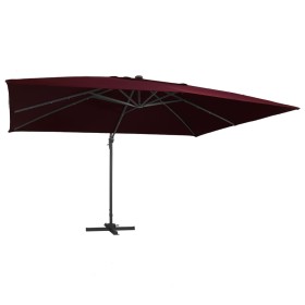 Sombrilla jardín voladiza con luces LED rojo burdeos 400x300 cm de , Sombrillas - Ref: Foro24-312318, Precio: 339,74 €, Descu...