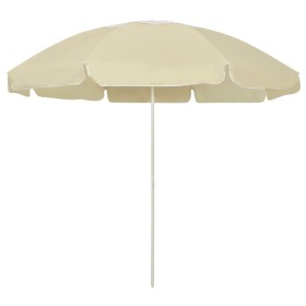 Sombrilla de playa amarillo arena 240 cm de , Sombrillas - Ref: Foro24-314711, Precio: 29,02 €, Descuento: %