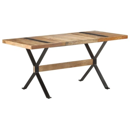 Mesa de comedor de madera de mango rugosa 160x80x76 cm de , Mesas de cocina y de comedor - Ref: Foro24-321608, Precio: 267,59...