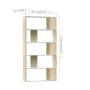 Estantería/divisor espacios blanco y roble sonoma 80x24x159 cm de , Librerías y estanterías - Ref: Foro24-800104, Precio: 67,...