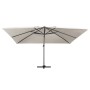 Sombrilla voladiza luces LED y poste aluminio arena 4x3 m de , Sombrillas - Ref: Foro24-47004, Precio: 412,67 €, Descuento: %