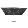 Sombrilla voladiza luces LED poste aluminio antracita 4x3 m de , Sombrillas - Ref: Foro24-47006, Precio: 394,69 €, Descuento: %