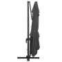 Sombrilla voladiza luces LED poste aluminio antracita 4x3 m de , Sombrillas - Ref: Foro24-47006, Precio: 394,69 €, Descuento: %