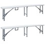 Bancos de jardín plegables 2 unidades 180 cm HDE blanco de , Bancos de jardín - Ref: Foro24-48830, Precio: 88,66 €, Descuento: %