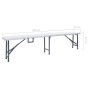 Bancos de jardín plegables 2 unidades 180 cm HDE blanco de , Bancos de jardín - Ref: Foro24-48830, Precio: 88,66 €, Descuento: %