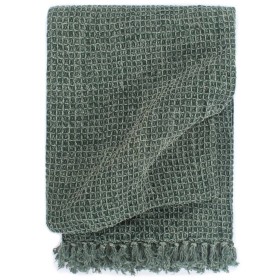 Manta de algodón verde oscuro 160x210 cm de , Mantas - Ref: Foro24-133759, Precio: 41,67 €, Descuento: %