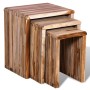 Juego de mesas apilables 3 unidades teca reciclada de , Mesas auxiliares - Ref: Foro24-241716, Precio: 142,79 €, Descuento: %