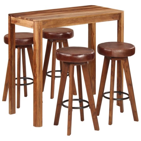 Conjunto de bar 5 pzas madera maciza 115x56x107 cm de , muebles para cocinas y comedores - Ref: Foro24-246262, Precio: 620,16...