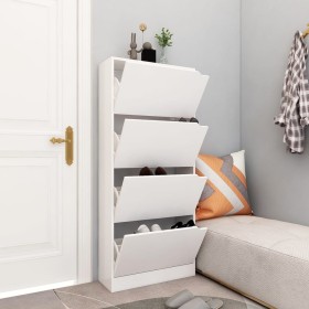 Mueble zapatero con 4 puertas contrachapada blanco 59x24x136 cm de , Zapateros y organizadores de calzado - Ref: Foro24-33813...