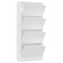 Mueble zapatero con 4 puertas contrachapada blanco 59x24x136 cm de , Zapateros y organizadores de calzado - Ref: Foro24-33813...