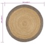 Alfombra hecha a mano de yute con borde gris 240 cm de , Alfombras - Ref: Foro24-343604, Precio: 146,30 €, Descuento: %