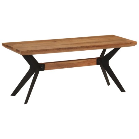 Banco de comedor madera maciza acacia y acero 110x40x46 cm de , Bancos de comedor y cocina - Ref: Foro24-352057, Precio: 118,...