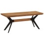 Banco de comedor madera maciza acacia y acero 110x40x46 cm de , Bancos de comedor y cocina - Ref: Foro24-352057, Precio: 118,...