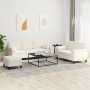 Juego de sofás con cojines 3 piezas terciopelo crema de , Sofás - Ref: Foro24-3202052, Precio: 634,31 €, Descuento: %