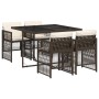 Set comedor de jardín 5 piezas y cojines ratán sintético marrón de , Conjuntos de jardín - Ref: Foro24-3210897, Precio: 274,3...