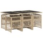 Set comedor de jardín 7 pzas con cojines ratán sintético beige de , Conjuntos de jardín - Ref: Foro24-3210910, Precio: 425,04...