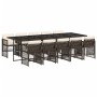 Set comedor de jardín 11 pzas y cojines ratán sintético marrón de , Conjuntos de jardín - Ref: Foro24-3210933, Precio: 727,52...