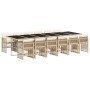 Set comedor de jardín con cojines 13 pzas ratán sintético beige de , Conjuntos de jardín - Ref: Foro24-3210946, Precio: 881,7...