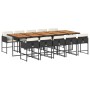 Set de comedor jardín 11 pzas con cojines ratán sintético negro de , Conjuntos de jardín - Ref: Foro24-3211299, Precio: 747,1...