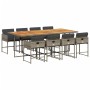 Set comedor jardín 9 pzas y cojines ratán sintético gris de , Conjuntos de jardín - Ref: Foro24-3211286, Precio: 576,79 €, De...