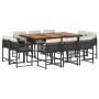 Set de comedor jardín 11 pzas con cojines ratán sintético negro de , Conjuntos de jardín - Ref: Foro24-3211575, Precio: 665,9...