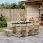Set comedor de jardín 11 pzas con cojines ratán sintético beige de , Conjuntos de jardín - Ref: Foro24-3211690, Precio: 530,0...