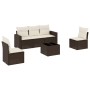 Set sofás de jardín 6 piezas y cojines ratán sintético marrón de , Sofás modulares de exterior - Ref: Foro24-3251140, Precio:...