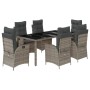 Set comedor jardín 7 pzas y cojines ratán sintético gris de , Conjuntos de jardín - Ref: Foro24-3213082, Precio: 913,13 €, De...