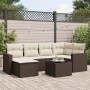 Juego de sofás de jardín 7 piezas con cojines ratán PE marrón de , Sofás modulares de exterior - Ref: Foro24-3251610, Precio:...