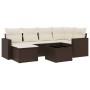 Juego de sofás de jardín 7 piezas con cojines ratán PE marrón de , Sofás modulares de exterior - Ref: Foro24-3251610, Precio:...