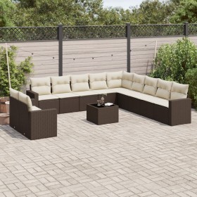Set de sofás de jardín y cojines 12 pzas ratán sintético marrón de , Sofás modulares de exterior - Ref: Foro24-3251540, Preci...