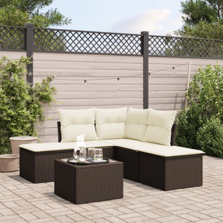 Set sofás de jardín 6 piezas y cojines ratán sintético marrón de , Conjuntos de jardín - Ref: Foro24-3249572, Precio: 338,03 ...