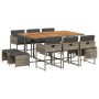 Set de comedor de jardín 11 pzas y cojines ratán sintético gris de , Conjuntos de jardín - Ref: Foro24-3211334, Precio: 518,7...