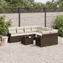 Set de sofás de jardín 9 pzas y cojines ratán sintético marrón de , Conjuntos de jardín - Ref: Foro24-3252300, Precio: 613,09...