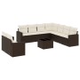 Set de sofás de jardín 10 pzas y cojines ratán sintético marrón de , Sofás modulares de exterior - Ref: Foro24-3251500, Preci...