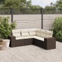 Set comedor de jardín 5 piezas y cojines ratán sintético marrón de , Conjuntos de jardín - Ref: Foro24-3254890, Precio: 379,8...