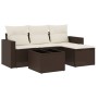 Set comedor de jardín 5 piezas y cojines ratán sintético marrón de , Conjuntos de jardín - Ref: Foro24-3218873, Precio: 295,3...