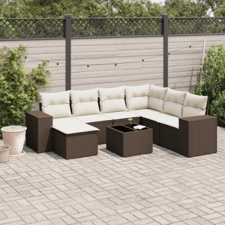 Set sofás de jardín 8 piezas y cojines ratán sintético marrón de , Conjuntos de jardín - Ref: Foro24-3254050, Precio: 510,08 ...