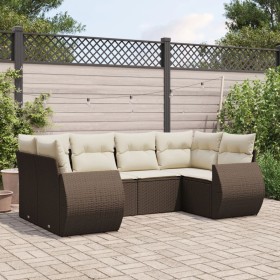 Set sofás de jardín 6 piezas y cojines ratán sintético marrón de , Conjuntos de jardín - Ref: Foro24-3254120, Precio: 466,55 ...