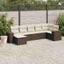 Juego de sofás de jardín 7 piezas con cojines ratán PE marrón de , Conjuntos de jardín - Ref: Foro24-3255220, Precio: 454,96 ...