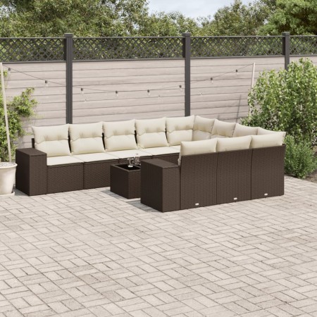 Set de sofás de jardín 11 pzas cojines ratán sintético marrón de , Conjuntos de jardín - Ref: Foro24-3255440, Precio: 695,05 ...
