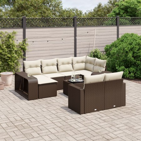Set de sofás de jardín 11 pzas cojines ratán sintético marrón de , Sofás modulares de exterior - Ref: Foro24-3261303, Precio:...